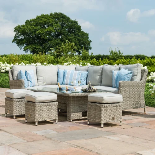 The Oxford Corner Dining Set with Rising Table, Ice Bucket