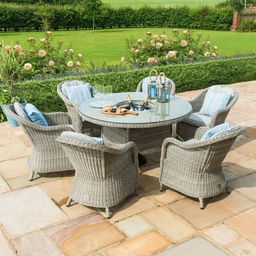 Oxford Heritage 6 Seat Round Rattan Dining Set