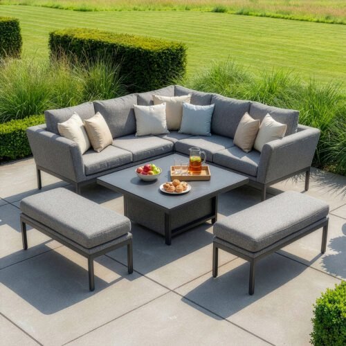 Outdoor Fabric Pulse Square Corner Dining Set