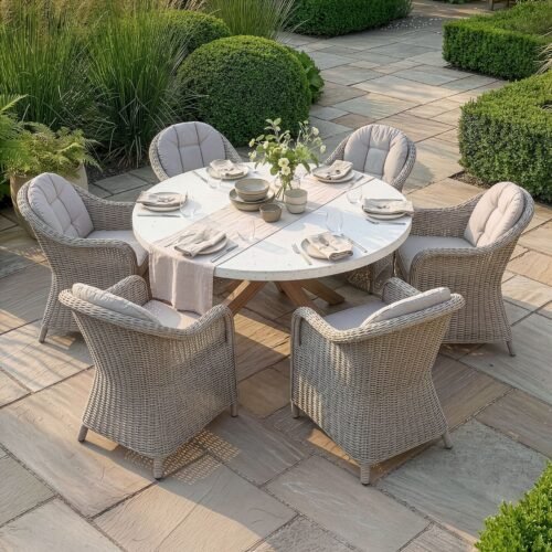 Antigua 6 Seat Round Dining Set