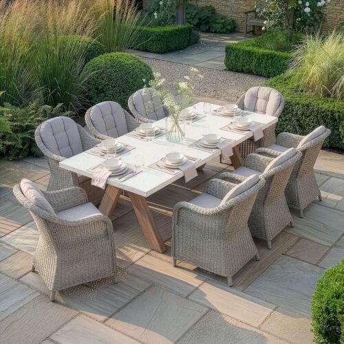 Antigua 8 Seat Rectangular Dining Set